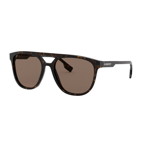 Burberry // Men's Aviator Sunglasses // Dark Havana + Brown