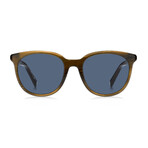 Givenchy // Unisex Rounded Cat Eye Sunglasses // Brown Horn + Blue Avio