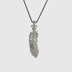 Plume Pendant NO.1 + Silver Bold Chain (19.7”L)