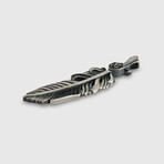Plume Pendant NO.1 + Silver Bold Chain (19.7”L)