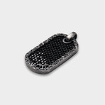 Black Spinel MS Pendant + Silver Bold Chain (19.7"L)