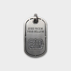 Black Spinel MS Pendant + Silver Bold Chain (19.7"L)