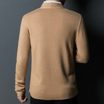 Isiah Shirt + Cardigan Set // Khaki (M)