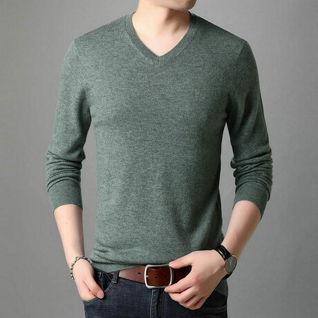Terrence Sweater // Gray + Green (M)