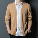 Isiah Shirt + Cardigan Set // Khaki (M)