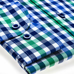 Vittone Tailor Fit Shirt // Blue + Green (Euro: 38)