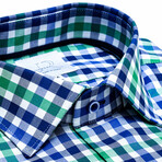 Vittone Tailor Fit Shirt // Blue + Green (Euro: 38)