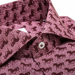 Jr Limited Edition Regular Fit Shirt // Maroon Cabalino (Euro: 38)