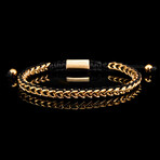 Gold Plated Stainless Steel Franco Chain Adjustable Bracelet // 6mm