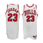 Michael Jordan // Chicago Bulls // Signed White Nike 1997-98 Style Basketball Jersey (UDA)