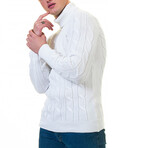 0200 Tailor Fit Turtleneck Sweater // White (M)