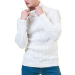 Corey Turtleneck Sweater // White (S)