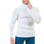 0200 Tailor Fit Turtleneck Sweater // White (M)