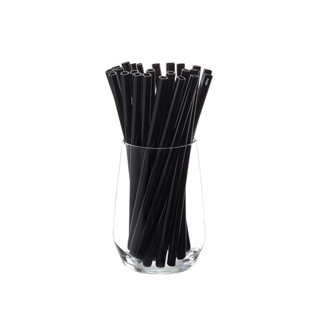 Glass Straws // 9"L // Set of 25 // Black