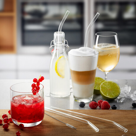 Clear Glass Straws // 4 Pack // 9"