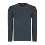V-Neck Sweatshirts // Set of 4 // Black + Anthracite + Dark Blue + White (Small)