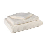 Bonini Chevron Ivory (4 Piece Set // Bath Sheet + Bath Towel + Hand Towel + Wash Cloth)