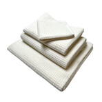 Waffle Ivory (4 Piece Set // Bath Sheet + Bath Towel + Hand Towel + Wash Cloth)