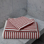 Waffle Coral Ivory (3 Piece Set // Bath Towel + Hand Towel + Wash Cloth)
