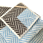 Blue Fume Herringbone (3 Piece Set // Bath Towel + Hand Towel + Wash Cloth)
