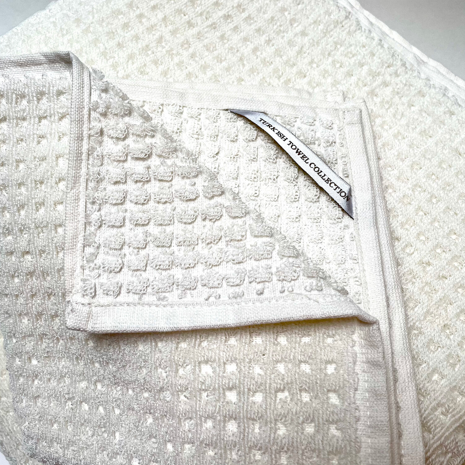 Waffle Ivory (4 Piece Set // Bath Sheet + Bath Towel + Hand Towel