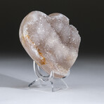 Genuine Crystal Clustered Heart + Acrylic Display Stand v.6