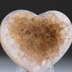 Genuine Citrine Clustered Heart + Acrylic Display Stand