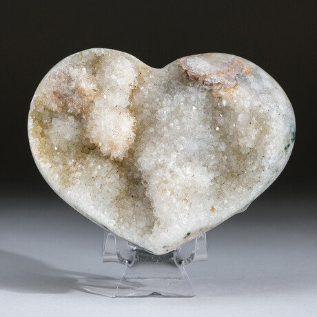 Genuine Crystal Clustered Heart + Acrylic Display Stand v.3