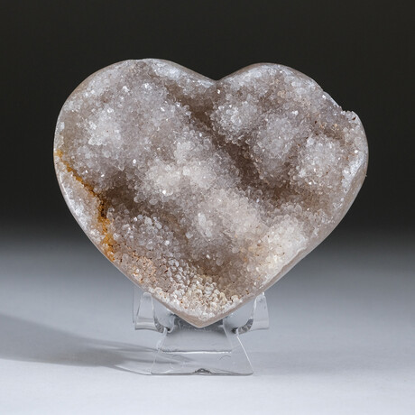 Genuine Crystal Clustered Heart + Acrylic Display Stand v.6