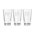 Pint Glasses // Set of 3 // The Simpsons Quotes