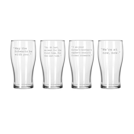 Classic Pub Glasses // Set of 4 // Spaceballs Quotes