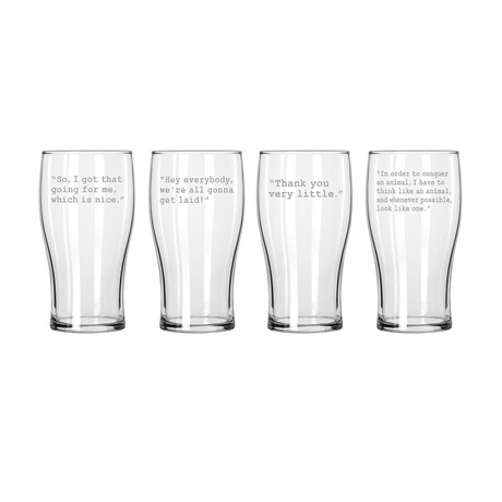Classic Pub Glasses // Set of 4 // Caddyshack Quotes