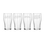 Classic Pub Glasses // Set of 4 // Caddyshack Quotes
