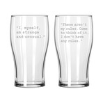 Classic Pub Glasses // Set of 2 // Beetlejuice Quotes