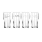 Classic Pub Glasses // Set of 4 // The Godfather Quotes