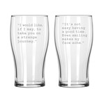 Classic Pub Glasses // Set of 2 // The Rocky Horror Picture Show Quotes