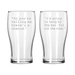 Classic Pub Glasses // Set of 2 // Dumb and Dumber Quotes