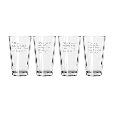 Pint Glasses // Set of 4 // Squid Game Quotes