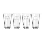 Pint Glasses // Set of 4 // Squid Game Quotes