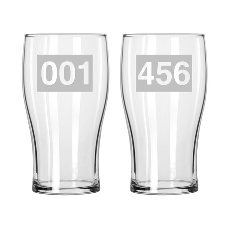 Classic Pub Glasses // Set of 2 // Squid Game Player Numbers