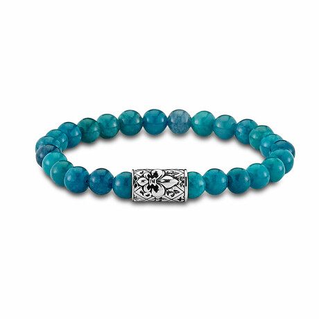 Chrysocolla Bracelet + Silver Accent // Teal