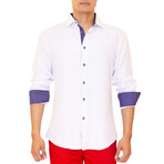 Star Power Long Sleeve Button Up Shirt // White (M)