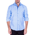 Drip Long Sleeve Button Up Shirt // Blue (2XL)