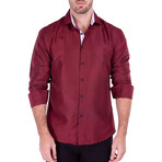 Mr. Know-It-All Long Sleeve Button Up Shirt // Red (2XL)