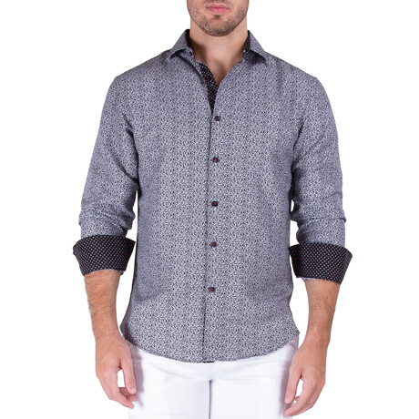 Speckled Long Sleeve Button Up Shirt // Black (S)