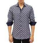 Deco Long Sleeve Button Up Shirt // Navy (2XL)