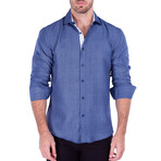 Mr. Know-It-All Long Sleeve Button Up Shirt // Navy (M)