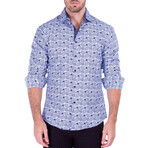 Optical Illusion Long Sleeve Button Up Shirt // White (2XL)