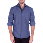 Reign Long Sleeve Button Up Shirt // Navy (L)