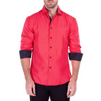 The Professor Long Sleeve Button Up Shirt // Red (XL)
